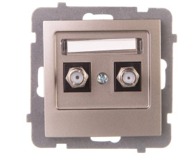 AS Gniazdo antenowe podwójne typu F satyna light GPA-2GF/m/45