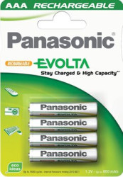 4 x akumulatorki Panasonic Evolta R03/AAA 750mAh