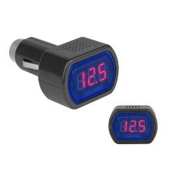 woltomierz LED 8-30V DC czerwony do gniazda zapalniczki