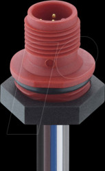 1230 05 T16CW103 0,5m Panel mount connector, M12, 5-pin, male, red