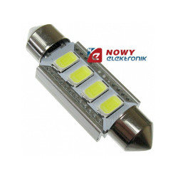 Dioda LED C5W 39mm 4xSMD5630 CAN CANBUS żarówka Biała 12V