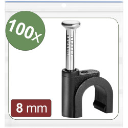 Quadrios 24CA432 Cable clips 5-8mm Black 100 pcs Bundle Ø range 5-8 mm