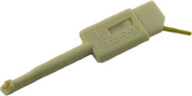 Miniature clamp test probe, white, max. 1 mm, L 35 mm, CAT O, pin 0.64 mm, 974201107