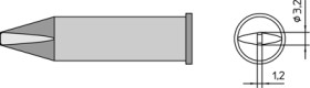 Soldering tip, chisel shaped, Ø 11.1 mm, (T x L x W) 1.2 x 48 x 3.2 mm, XHT C