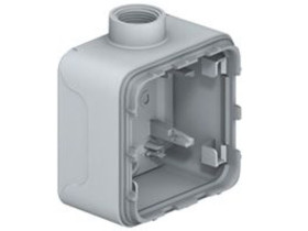 PLEXO55 Puszka natynkowa 1 pojedyncza szara z przepustem ISO 20 069656 LEGRAND