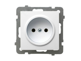AS Gniazdo pojedyncze bez uziemienia białe GP-1G/m/00 OSPEL