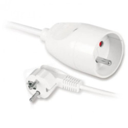Przedłużacz z jednokrotnym gniazdem 2p+Z 1,5m biały , T-105040