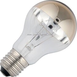 Żarówka z lustrem E27 100W A60 przez/złota ChRL Zamiennik OSRAM złote górne lustro E27 100W /białe złoto/