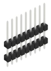 Pin header, 9 pole, pitch 2.54 mm, straight, black, 10050949