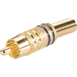 BKL Electronic 101006 Gold Plated Phono Connector w/ Black Rings 6mm Cable Dia.