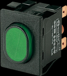 01670.5202-00 Illuminated push-button ON-OFF, DPST, 250 V AC/16 A, green