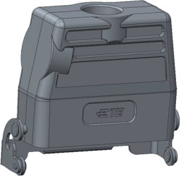 Housing, size HA16, die-cast aluminum, M20, angled/straight, clip locking, IP65, T1779161120-000