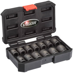 Vigor V5550S Kraft Bit Set 13-Piece 1/2&quot; Hex Profile Phosphated Surface