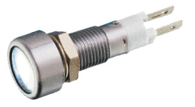 Lampka kontrolna do montażu panelowego 12V, biała 8mm LED Chrom Końcówka lutownicza Signal Construct