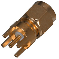 Złącze koncentryczne Montaż na płytce drukowanej Męski 50Ω typ złącza Złącze SMA 0 to 18GHz Lutowane