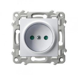 SZAFIR Gniazdo pojedyncze z przesłonami torów prądowych biały GP-1ZP/m/00