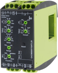 Przekaźnik monitorujący współczynnik mocy Tele styki DPDT, 1/3-fazowy