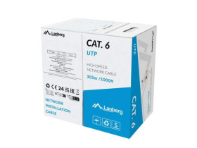 Kabel LAN UTP KAT.6 drut CCA szary LCU6-15CC-0305-S /305m/