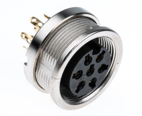 Gniazdo Din 7 -pinowe Żeński Montaż na panelu M16 250 V AC