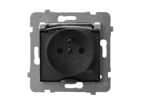 ARIA Gniazdo hermetyczne z uziemieniem IP-44 wieczko przezroczyste srebro GPH-1UZ/m/18/d OSPEL