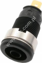 SEB 2610 F4.8 SW Gniazdo bezp. 4mm, konektor 4,8mm, 25A, czarny, Hirschmann, 972355100, SEB2610F4.8SW