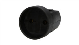 Gniazdo Przenośne Bez Uziemienia 2P 250V Ip20 Czarne 34027