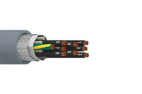 Kabel wielożyłowy liczba żył 9 0,5 mm2 Ekranowany Alpha Wire Szary
