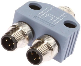 Rozdzielacz, 38x20x54mm, 250V, 2x M12 3-pin, M12 4-pin, IP67 VK000050