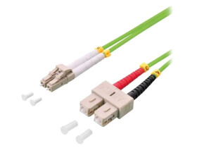 Patch cord światłowodowy OM5 LC/UPC,SC/UPC 7,5m LSZH zielony FP5LS07