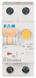 Wyłącznik różnicowoprądowy z członem nadprądowym RCBO, Typ B, 1P+N, 13A, 240V A, 30mA, Eaton