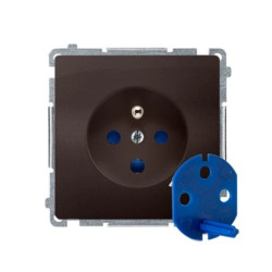 Simon Basic Gniazdo DATA z/u i kluczem 16A 250V czekoladowy BMGD1.01/47