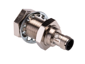 Czujnik zbliżeniowy M18 Indukcyjny 12 mm Omron Częściowo wpuszczany 10→ 30 V DC długość 53mm Gwintowany