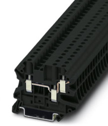 Through terminal block, screw connection, 0.14-6.0 mm², 3 pole, 32 A, 6 kV, black, 1079167