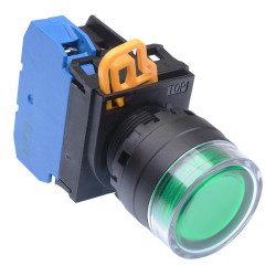 YW1L-AF2E10Q4G Green 24V illuminated 22mm Maintained Shrouded Push Button Switch NO IP65 IDEC