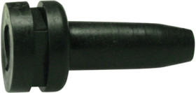 Cable grommet, cable Ø 4.5 mm, L 27 mm, PVC, black, 632-01030