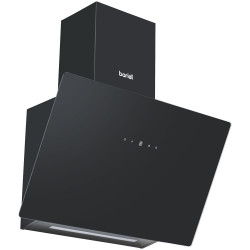 Baridi DH105 Angled Chimney Cooker Hood Touch Controls, Filter 60cm Black Glass