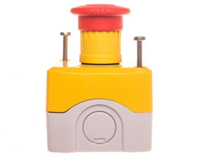 Kaseta z przyciskiem bezpieczeństwa przez obrót 1R żółta IP65 XALK178