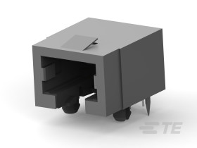 Złącze RJ45 Męski Złącze RJ45 Montaż na płytce Cat3 TE Connectivity, 90° 6-żyłowe