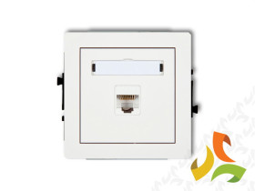 DECO Gniazdo komputerowe RJ45 kat.5e 8-stykowy biały mat 25DGK-1 KARLIK