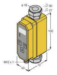 Turck 6870045 Czujnik liniowy FTCI-18D15A4P-2UP8X-H1141, 21.6 - 26.4 V/DC, 1 szt.