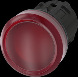 Light attachment, illuminable, waistband round, red, mounting Ø 22.3 mm, 3SU1001-6AA20-0AA0