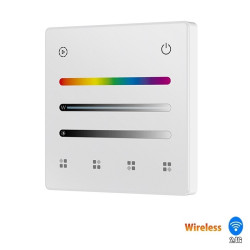 Naścienny panel bezprzewodowy 2.4GHz LED RGB/RGBW 4 strefy/4 sceny 3V biały
