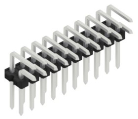 Pin header, 20 pole, pitch 2.54 mm, angled, black, SLLP406920Z