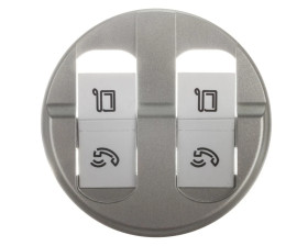 CELIANE Plakietka gniazda podwójnego RJ45 tytan 068552