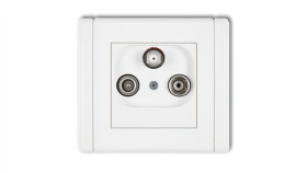 Flexi Gniazdo Antenowe Rtv-Sat Końcowe Multimedialne (Internet) Biały Fgm