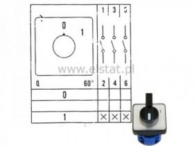 Wyłącznik 10A, 3tory, 2war ( 0-1 ) 30x30mm
