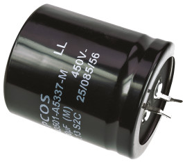 Kondensator 330μF 450V dc Zatrzaskowy EPCOS roztaw: 10mm 35 (Dia.) x 40mm