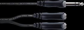 EY 0,3 VKK Y-adapter cable, 6.3-mm stereo jack > 2x 6.3-mm stereo sockets,