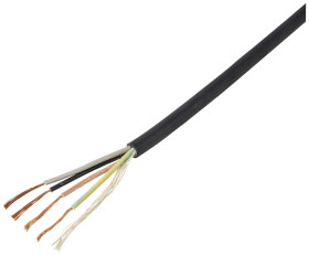 Przewód z gumowym płaszczem TRU COMPONENTS TC-11594944, 4 x 1.5 mm², Linka, Produkty w metrach bieżących, czarny