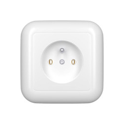 Gniazdo pojedyńcze p/t PT-16F białe z uziemieniem 250V/16A IP20 / 98-308